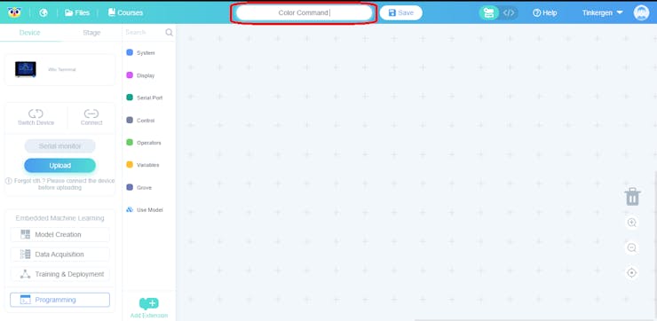 Speech Recognition using Wio Terminal & Code Craft + Edge Impulse.