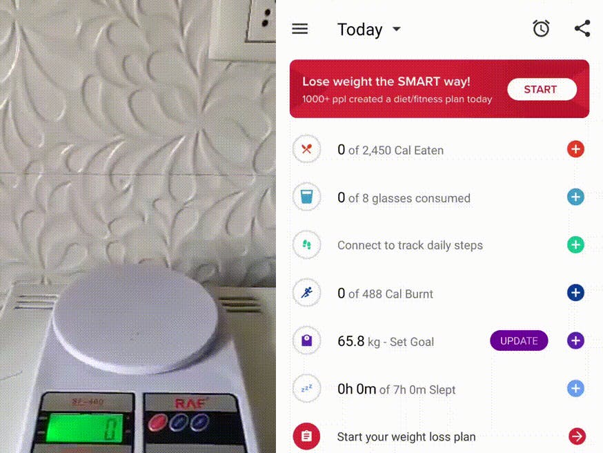 Automatic Calorie Tracking Scale 