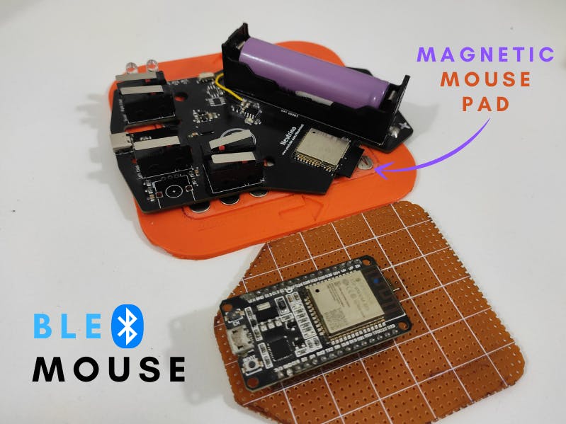 ESP-32 Based BLE Mouse With Magnetic Mouse Pad