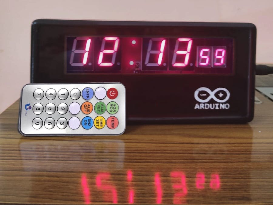 Digital Clock with IR Remote Control using Arduino Nano R3