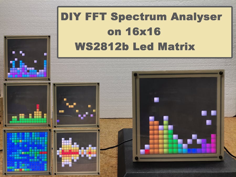 DIY Simple FFT Spectrum Analyzer on 16x16 LED Matrix