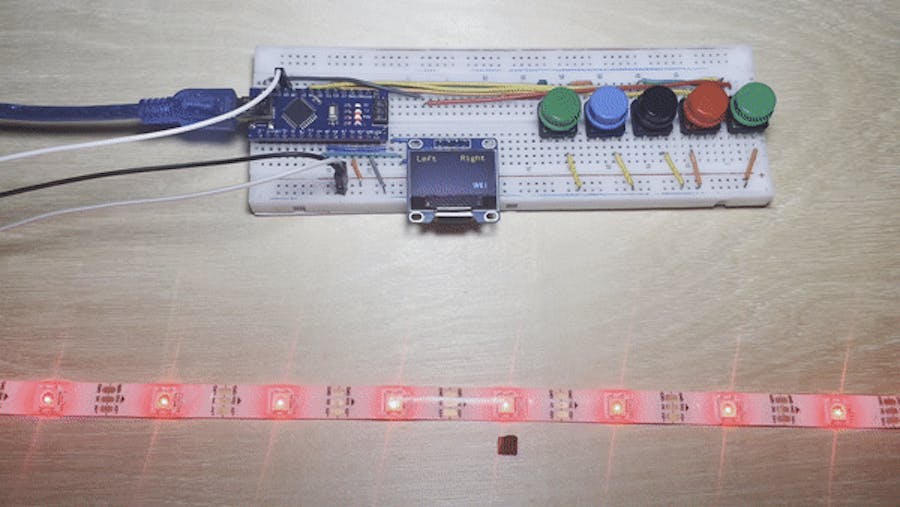 Mini Table Tennis(Arduino Nano + WS2812B LED Strip Lights