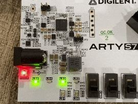 LED Patterns on the Arty S7 FPGA board