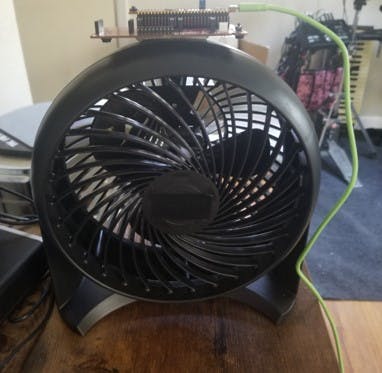 Figure 1. HT900 Table Fan with AVRDA mounted.