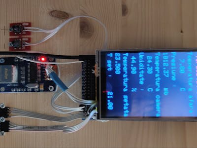 Ethernet Arduino LCD interface to node red thermostat BMP180