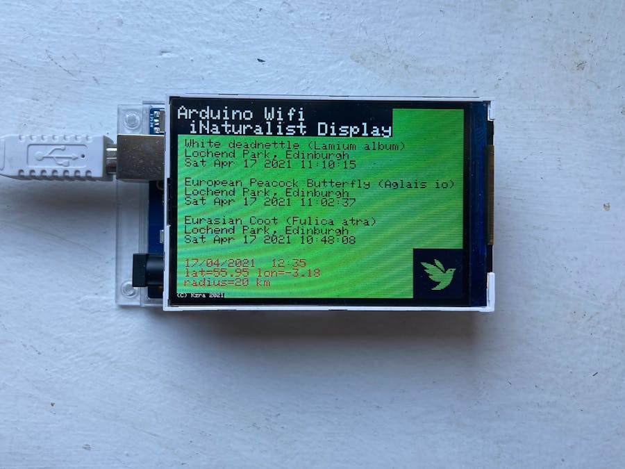 Arduino Wifi iNaturalist Display
