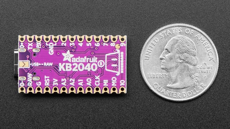 The new Kee Board 2040 (KB2040) is designed to put an RP2040 at the heart of your next custom keyboard build. (📷: Adafruit)