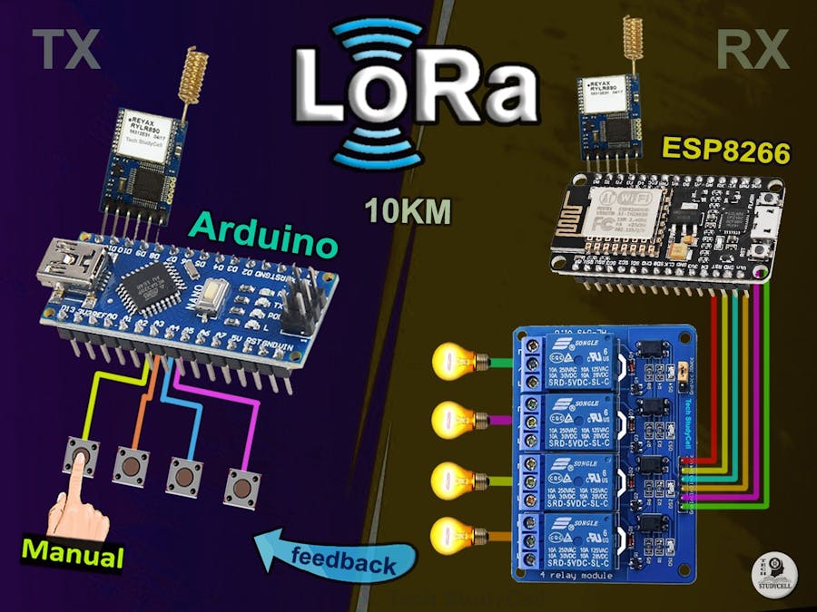 LoRa Project With ESP8266 Arduino Control Relay