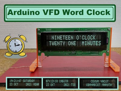 DIY Arduino Word Clock on Unknown Serial VFD Display