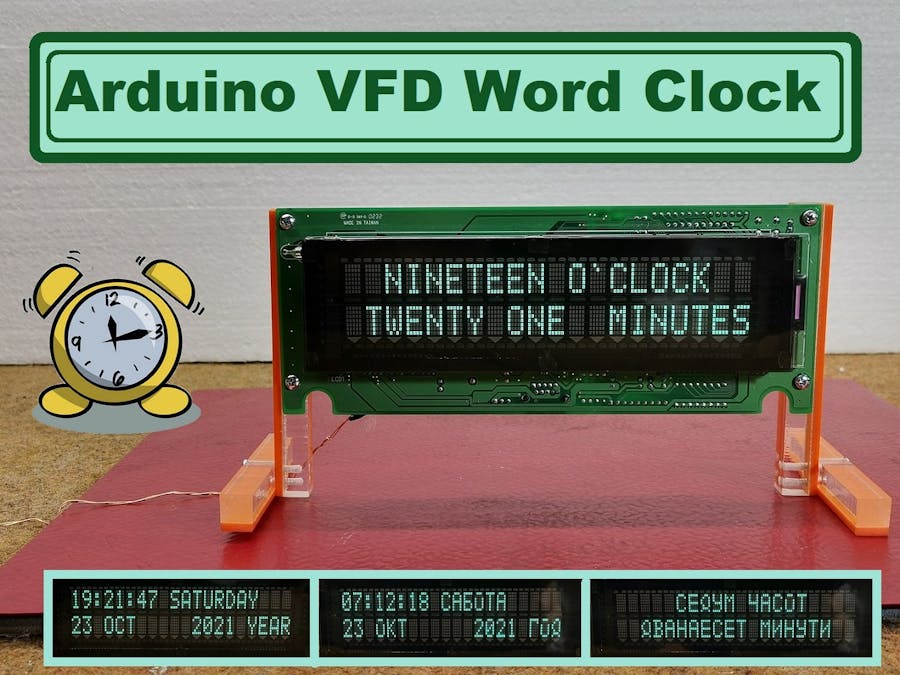 DIY Arduino Word Clock on unknown serial VFD display