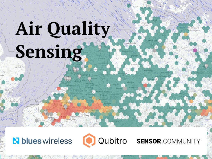 Air quality sensing w/ Blues, Qubitro & Sensor.Community