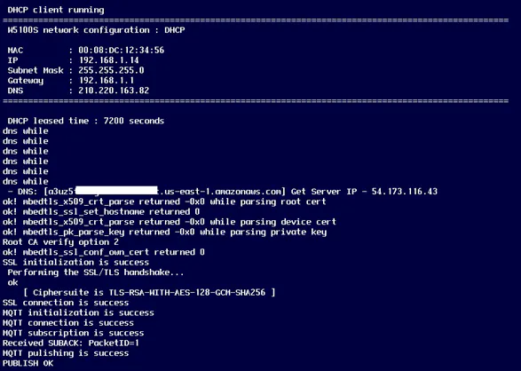 Connect W5100S-EVB-Pico to AWS IoT Core