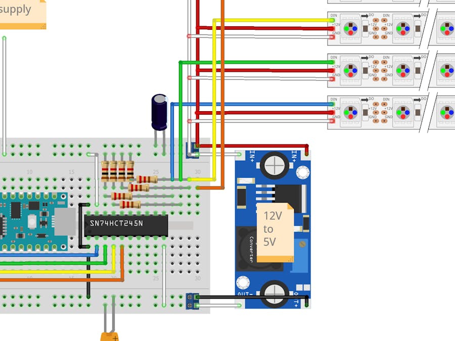 Arduino Nano 33 IoT 12V WS2811 LED Strip Controller