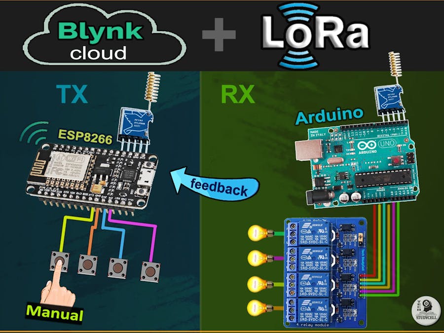 LoRa IoT Project With Arduino ESP8266 Blynk Control Relay