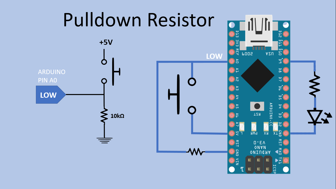 Using Pushbuttons With Arduino Pullup Vs Pulldown Resistors