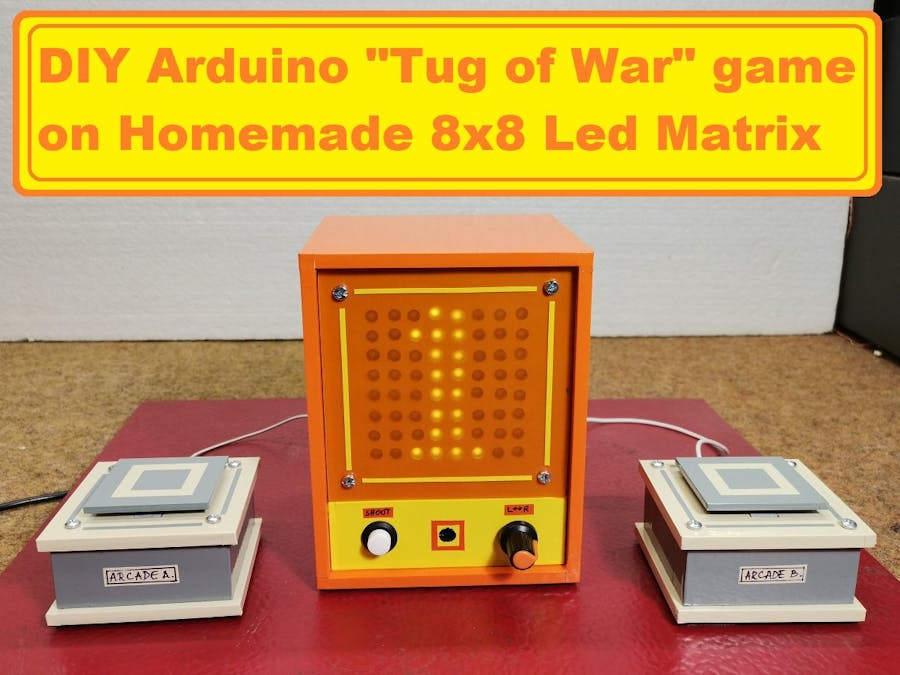 DIY Arduino Tug of War Game on Homemade 8x8 Led Matrix