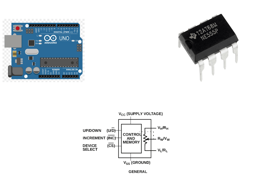 Use your Arduino and a X9C10x to control a 555 Timer