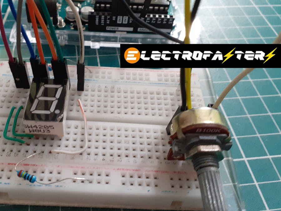 Potentiometer scale using a 7 segment display