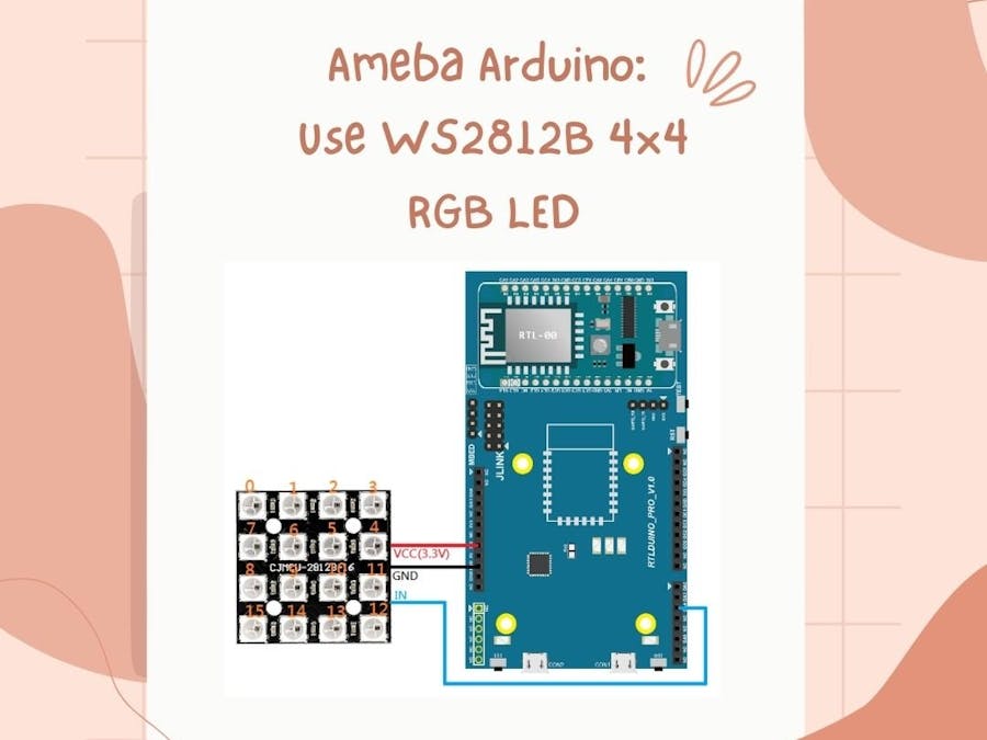 Ameba Arduino: Use WS2812B 4x4 RGB LED
