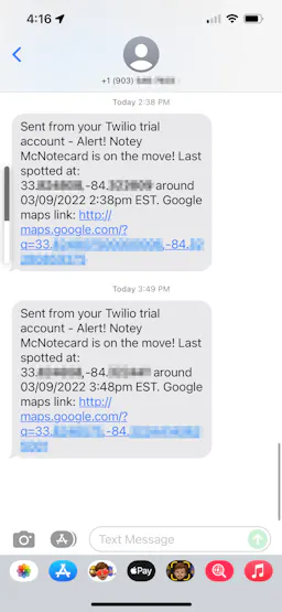 Yes, I did name my anti-theft device Notey McNotecard.
