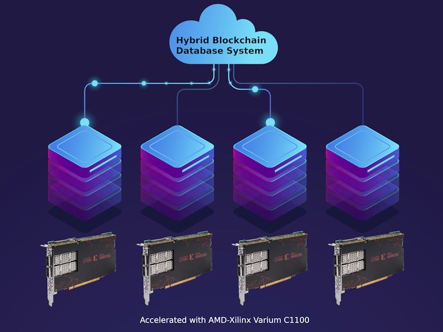 Hybrid Blockchain Database System with Xilinx Varium C1100