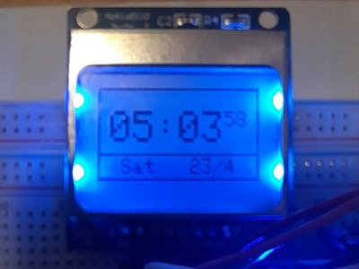 RTC1302 Clock using Nokia5110 Display and esp8266 NodeMCU