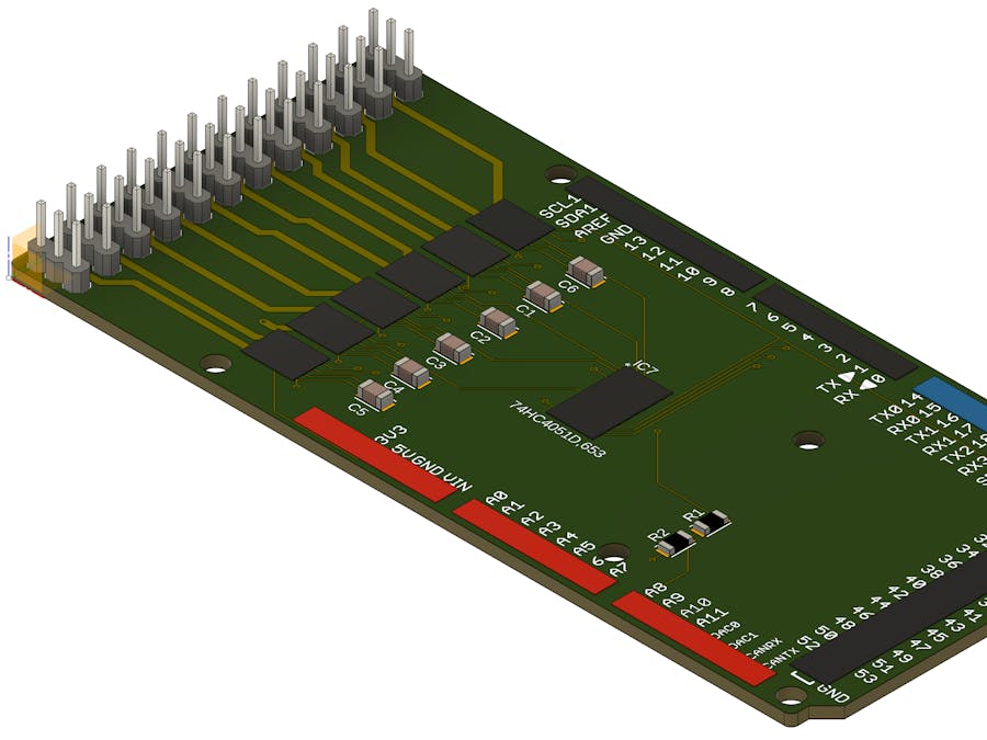Arduino Due 6-Channel Servo Current Sensor Shield