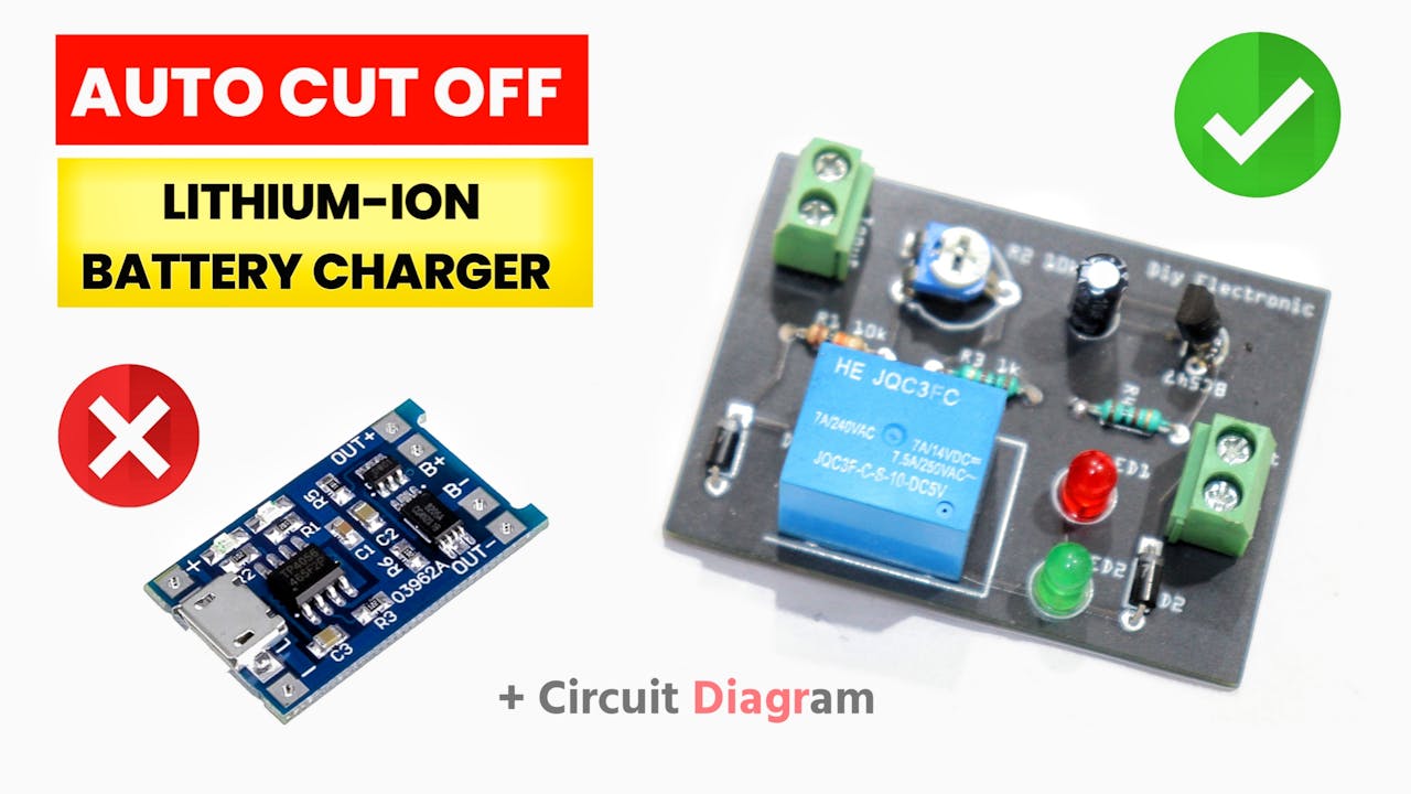 Auto Cut off  volt Lithium-ion Battery Charger Circuit 