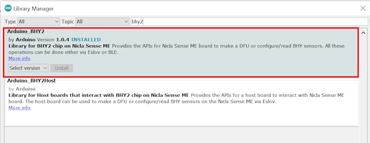 Arduino_BHY2 library.