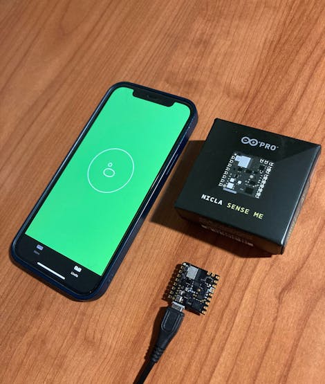 Nicla Sense ME and iOS Measure app.