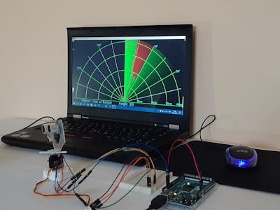 Arduino Radar with Led diode and encoding data onto an image