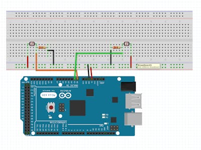 Measure speed with two photoresistors