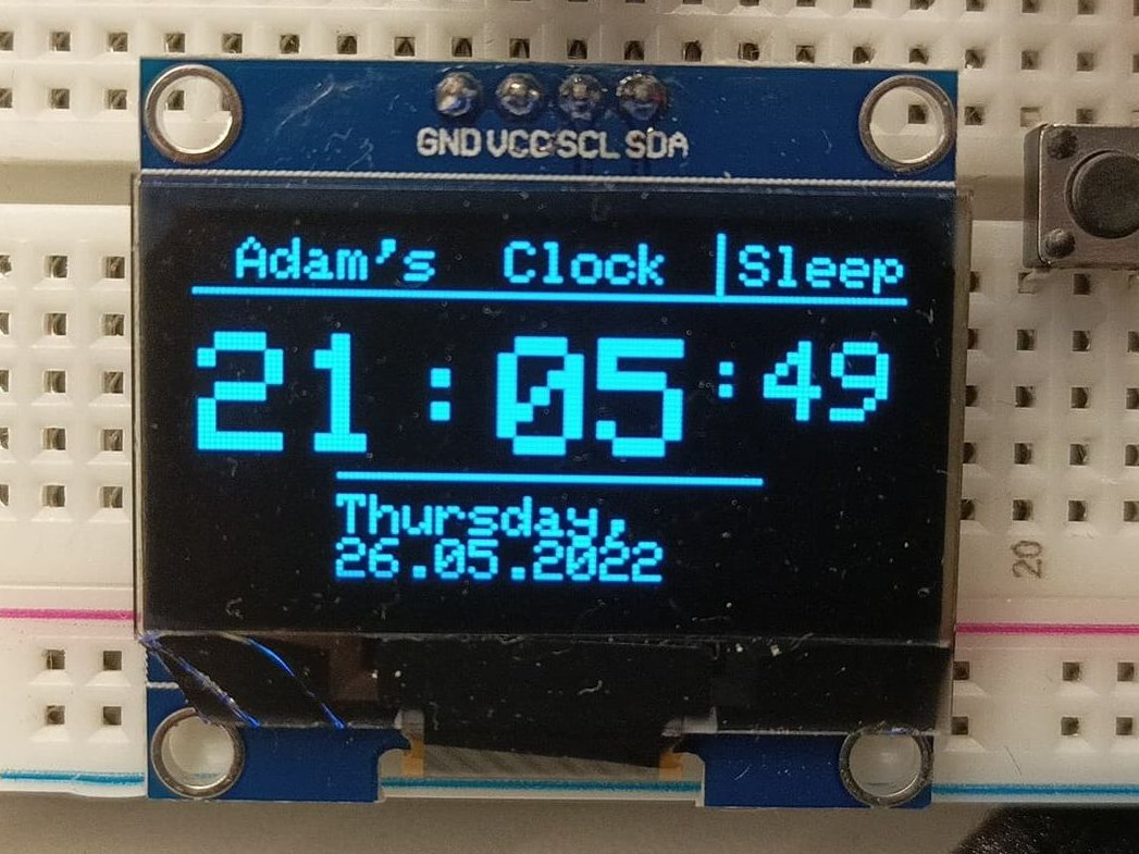 Clock With SH1106 OLED Display DS1302 RTC Module Hackster Io    TWXS3et1vG.blob