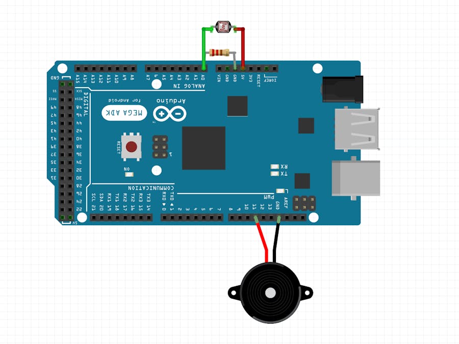 Very simple alarm using a photoresistor