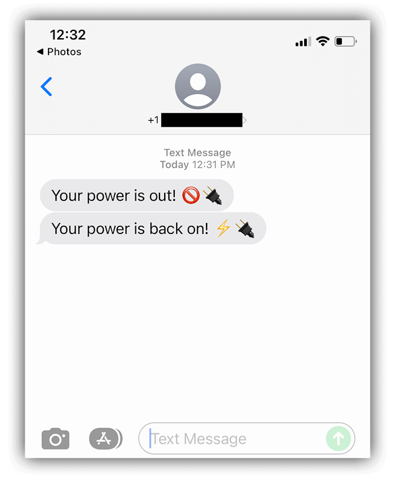 avviso mancanza di elettricità in casa da smartphone android tramite sms  mail. power failure warning 