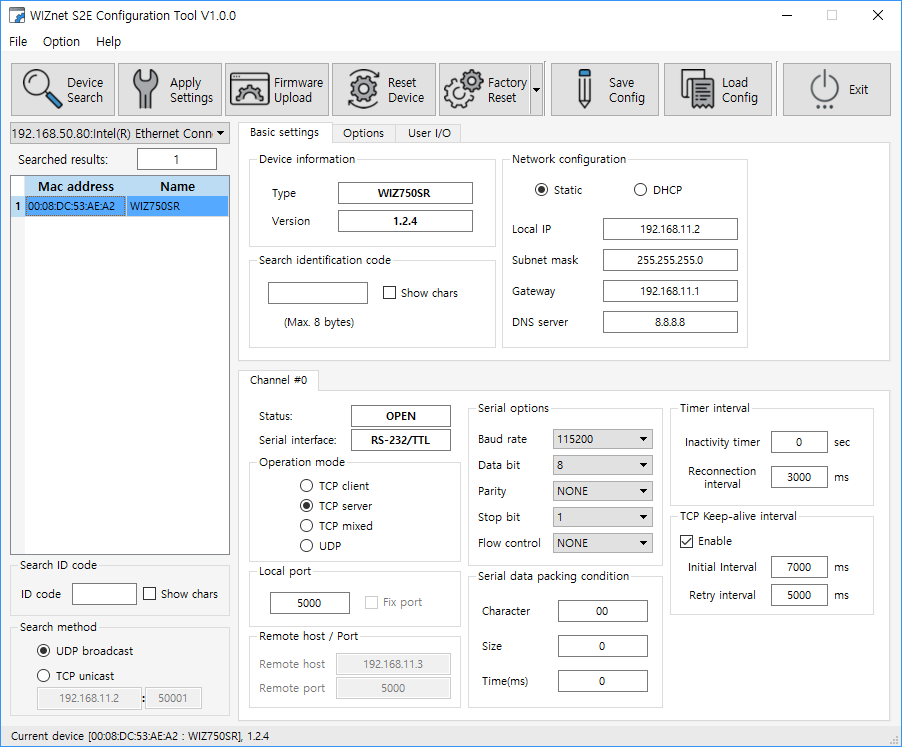 WIZnet S2E Configuration Tool
