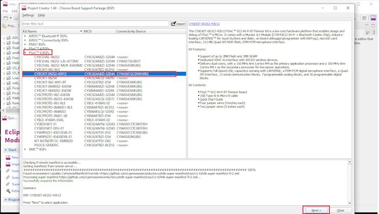 Platform and board selection