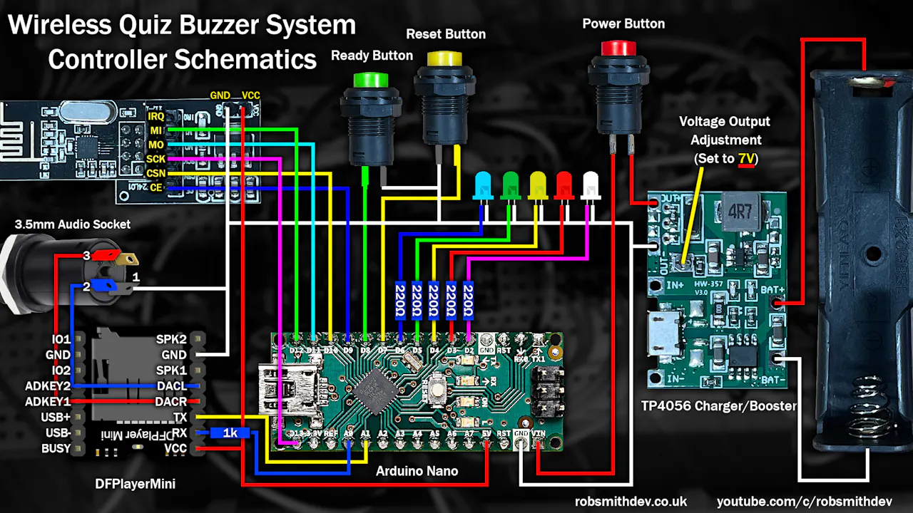 Wireless Quiz Buzzer System with nRF24L01 Arduino - Arduino Project Hub