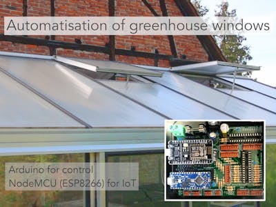 Automatisation of greenhouse windows and monitoring