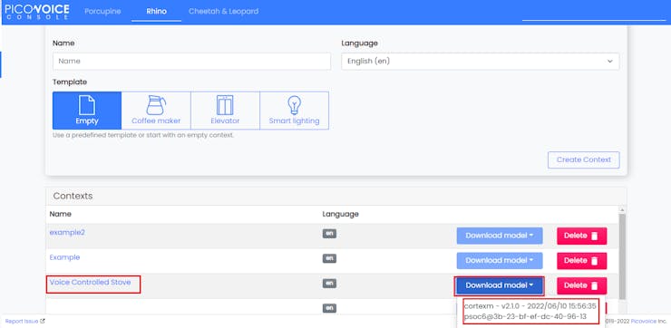 Downloading Speech to Intent Model