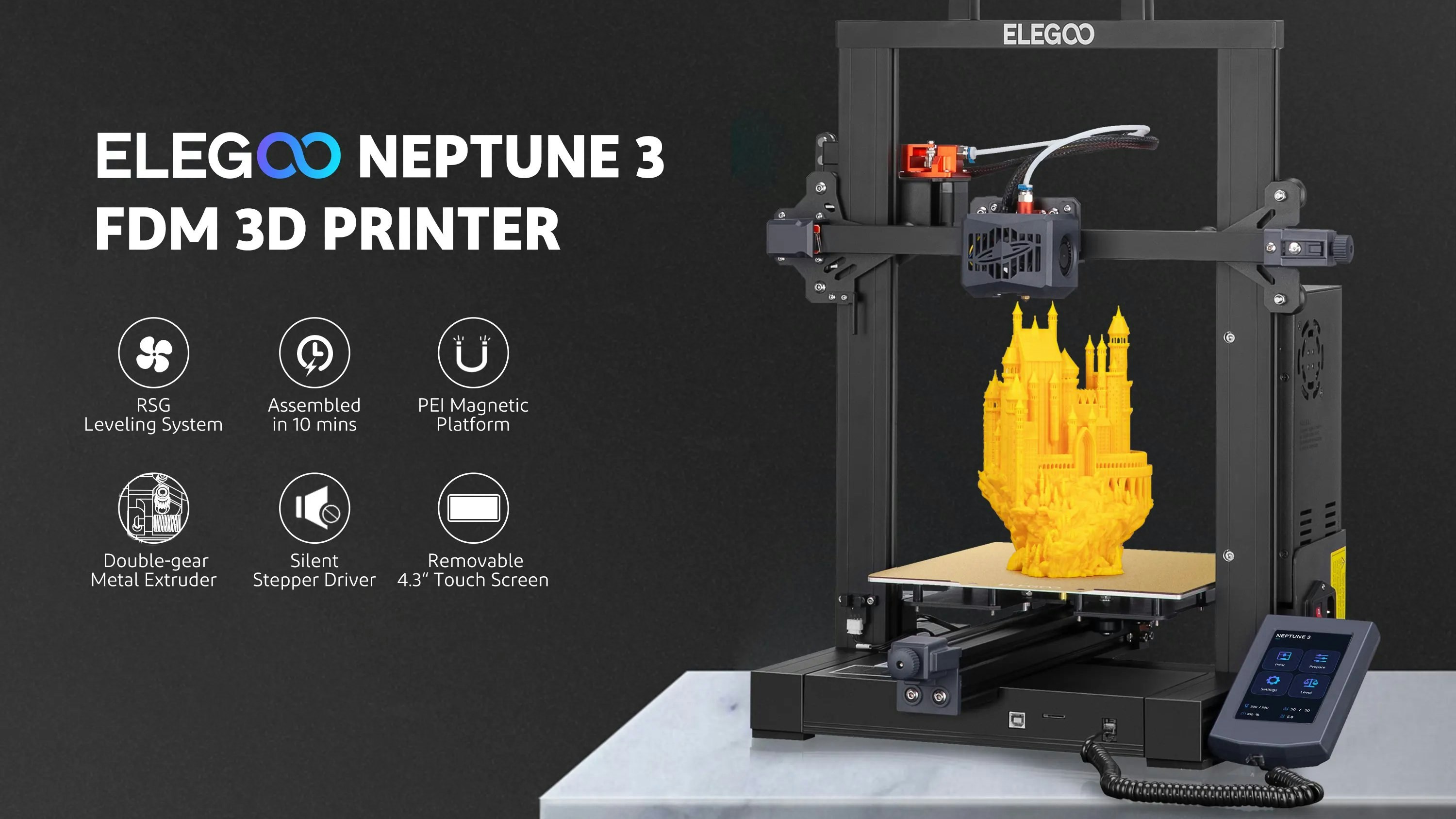 ELEGOO 1.75mm PLA Filament 1kg Plastic 3D PLA for 3D Printer Consumables  Material for FDM 3D Printer NEPTUNE 3 PRO