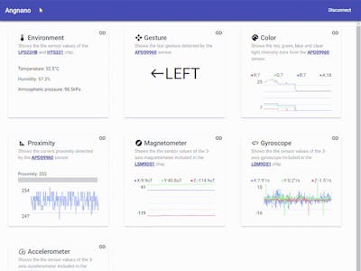 Angnano - Visualize Nano BLE Sense data within the Browser