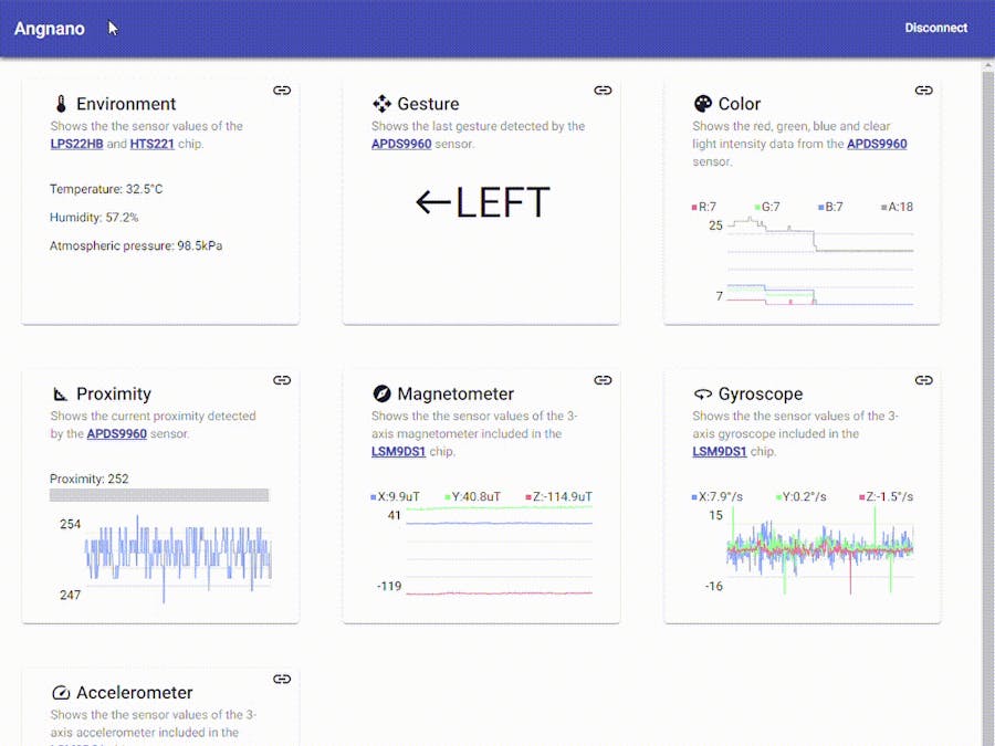 Angnano - Visualize Nano BLE Sense data within the Browser
