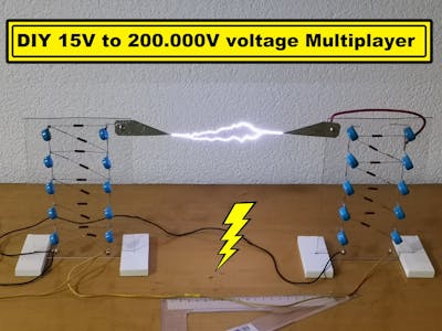 DIY 15V to 200.000 V Cockroft-Walton voltage multiplier