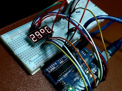 DHT22 and 4-digit 7-segment display