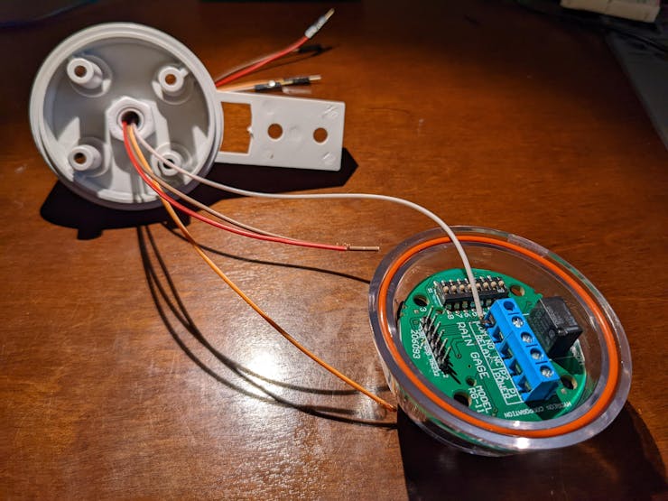 The RG-11 rain sensor connection