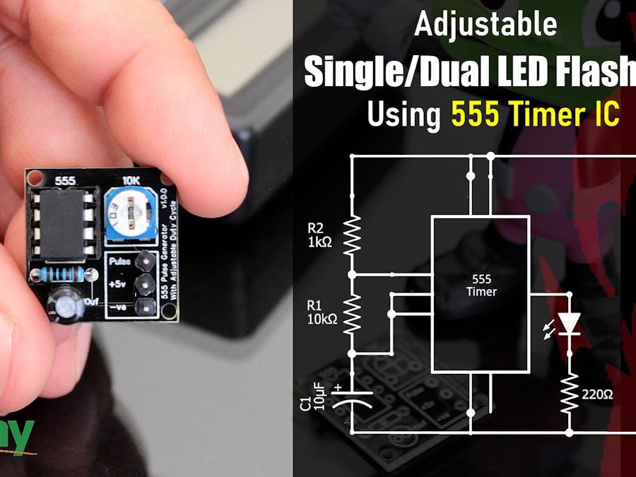 Adjustable Single/Dual LED Flasher Using 555 Timer IC