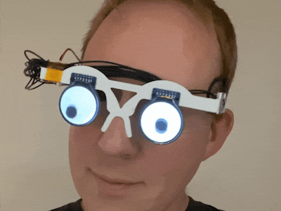 Electronic Googly Eye Glasses