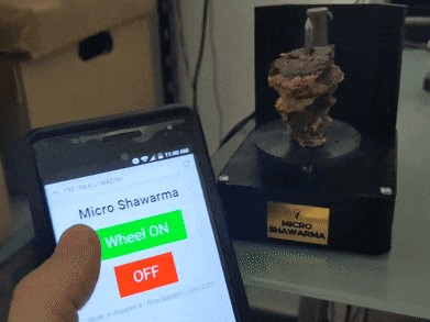 Tiny WiFi controlled desk Shawarma Machine