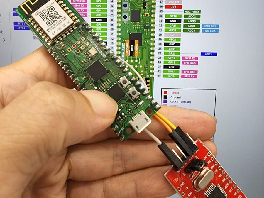 TCP Client LED ON & OFF for Raspberry Pi Pico with WizFi360